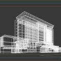 Modern High Rise Office Building With Glass Curtain Wall And Spacious Plaza