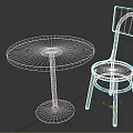 Simple Home Furniture Round White Table With Black Base And Brown Wooden Chair