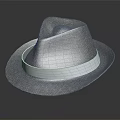 Gray Straw Fedora Hat With White Band For Stylish Casual Wear