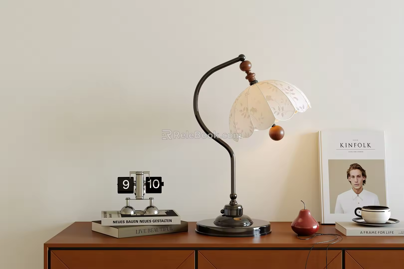 Mid-ancient style table lamp decorative ornaments combination 3d model