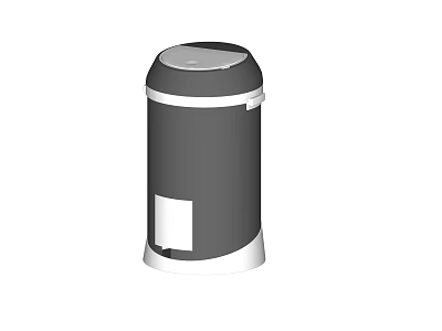 Public Facility Modern Gray White Pedal Operated Trash Bin For Public Areas 3d model
