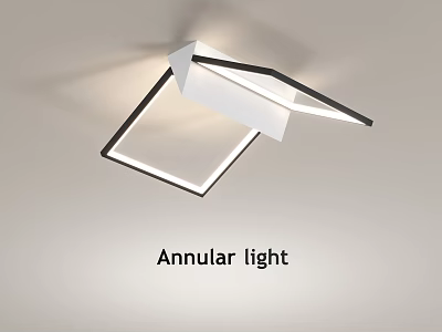 Modern Annular Ceiling Light With Sleek Geometric Design And Efficient Bright Illumination 3d model