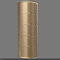 Golden Textured Column With Intricate Zigzag Pattern And Modern Design