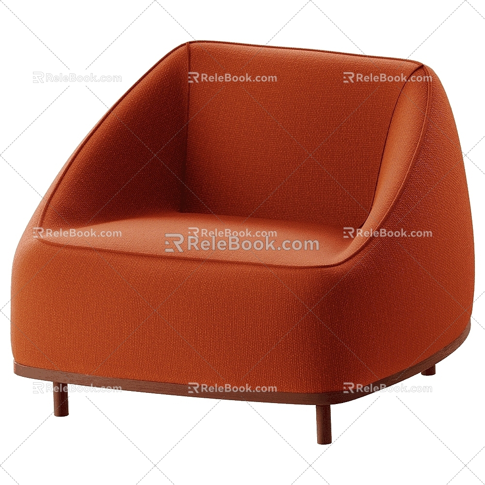 Sancal Modern Italian Simple Fabric Sofa Chair Single Sofa Leisure Chair Armchair 3d model