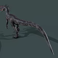 Spiked Back Dinosaur 3D Model Character Walking With Open Mouth Red Tongue And Striped Skin
