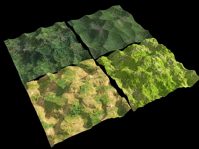Diverse Park Landscape With Various Green Terrain Areas And Natural Features 3d model