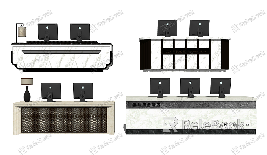 Modern Reception Desk Reception Cashier Combination model