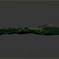 Realistic 3D Terrain Featuring Crater Lake Green Mountains and Volcanic Cone