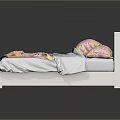 Double Bed With White Headboard And Colorful Patterned Pillows Vibrant Blanket