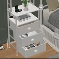 White Storage Shelf With Drawers For Bedroom Organizing And Daily Items