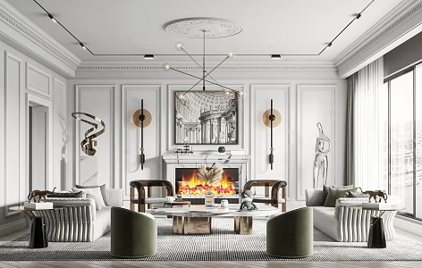 American Living Room 3d model