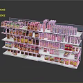 Multi tier Retail Display Shelf With Various Products Arranged Neatly