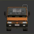 Orange And White Tanker Truck 3D Rendered Model With Metal Ladder