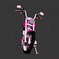 Pink Custom Motorcycle With Black Seat And Chrome Accents On Dark Background