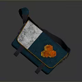 Stylish Blue Crossbody Bag with Orange Flowers Gray Panel and Black Strap
