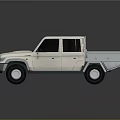 White Double Cab Pickup Truck With Cargo Bed And Roof Rack Design