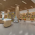 Modern Service Hall Interior With Spacious Space Green White Walls Service Counter And Wall Icons