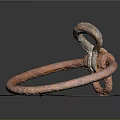 Rusty Iron Ring Placed On Wooden Board As Decorative Household Item