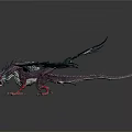 Mythical Dragon With Purple Silver Scales Spreading Wings On White Surface