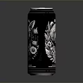 Black Canned IPA Drink with Panda Design and Decorative Patterns for Daily Use