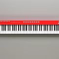 Red MIDIPLUS Keyboard With Black And White Keys And Control Knobs For Music 3d model