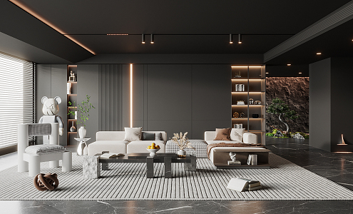 modern living room 3d model