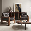 Middle Ancient Style Furniture Single Sofa Internet Popular Sofa 3d model