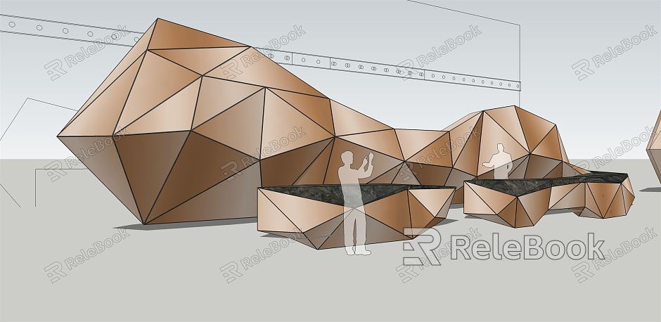 Modern reception desk folding surface model