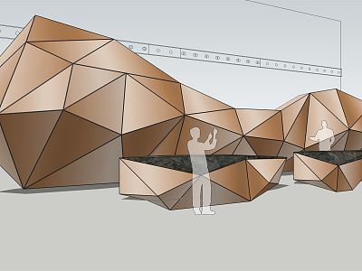 Modern reception desk folding surface model