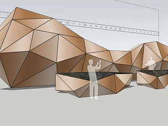 Modern reception desk folding surface 3d model