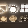 Modern Ceiling Lights With Square Circular Geometric Shapes And Sleek LED Design 3d model