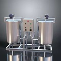 Stainless Steel Dual Tank Household Appliance With Control Panel And Stand