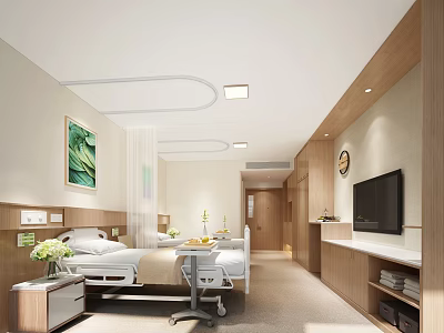 Hospital Outpatient Clinic Interior With Waiting Area Seats Reception Desk And Medical Equipment 3d model
