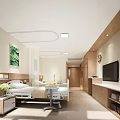 Hospital Outpatient Clinic Interior With Waiting Area Seats Reception Desk And Medical Equipment