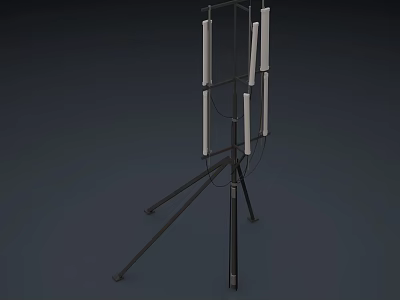 Sturdy Industrial Equipment With Tripod Base And Vertical Metal Support Structure 3d model