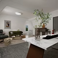Duplex Living Room Interior With Built-in Bookshelves Writing Desk Area Rug And Skylight Window