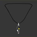 Fashionable Daily Wear Necklace With Black Cord And Colorful Square Pendant Design