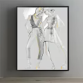 Fashion Illustration Of Two Women In Stylish Outfits With Gold Accents