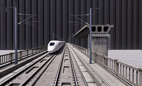 Modern high-speed rail transport 3d model