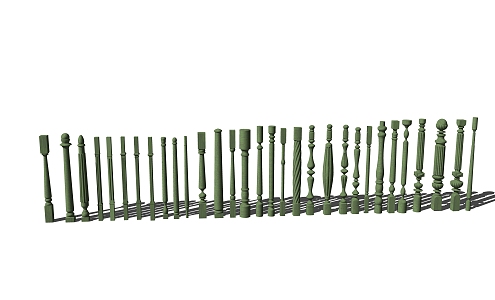 Jane European Railing 3d model