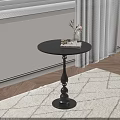 Elegant Retro Dark Round Side Table For Warm Cozy Living Room Corner Home Decor
