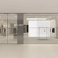 Minimalist White Clothing Store Interior With Glass Displays And Clothing Racks