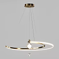 Modern Minimalist Chandelier With Circular Ring Design And Hanging Light Source 3d model