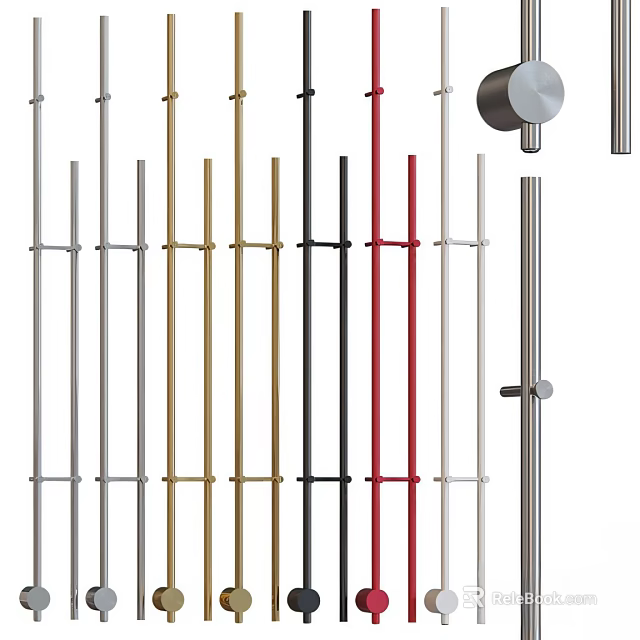 Modern Bathroom Cabinet Rack With Silver Gold Black Red And Sleek Metal Design 3d model 