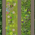 Lush Diverse Living Plant Wall with Mixed Greenery Flowers and Vertical Garden Style