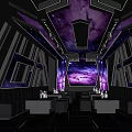 Luxury KTV Private Room With Purple Starry Sky Theme Lighting Effects Sofas And Large Screen 3d model