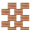 Traditional Red Brick Feature Wall With Various Intricate Patterns And Designs 3d model