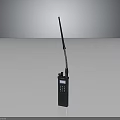 Modern Silver Weapon Featuring Long Antenna And Control Screen On Gray Background 3d model