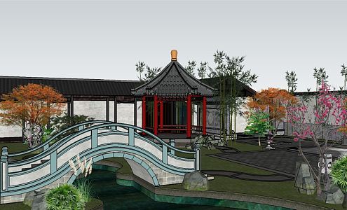 Chinese Courtyard View Castle Outdoor Palace 3d model