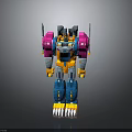 Colorful Robot Character With Beast Inspired Claw Feet And Vibrant Armor Design